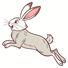 Cute rabbit jumping vector illustration design