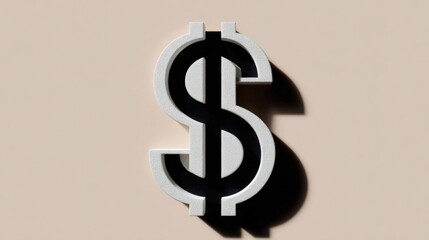 Obraz premium 3d rendering of a dollar sign. the dollar sign is made up of two curved lines that form the shape of the letter 