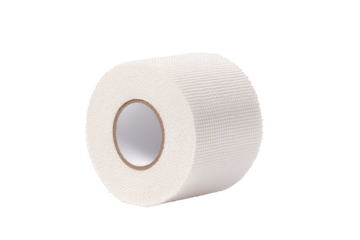 Rolled-up white athletic tape