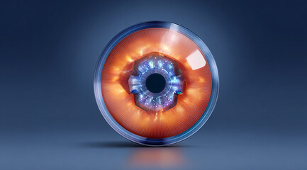 Futuristic eye scans data stream