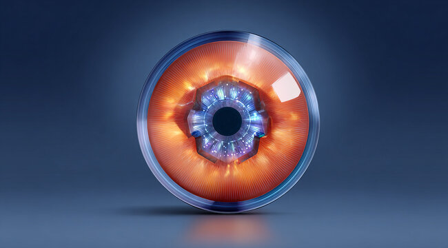 Futuristic eye scans data stream