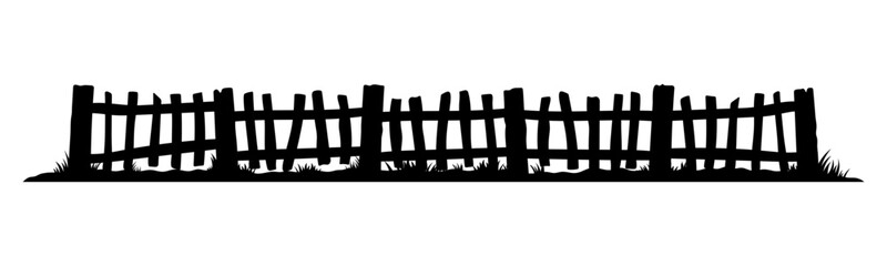 Fence icon. Fencing. Black silhouette. Front view. Vector simple flat graphic hand drawn illustration. Isolated object on white background. Isolate.