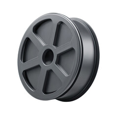 Obraz premium Gray film reel, 3D model, isolated