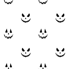 Seamless pattern with Halloween scary faces