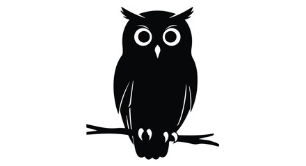 Wise owl perched on a branch, a symbol of knowledge and night.