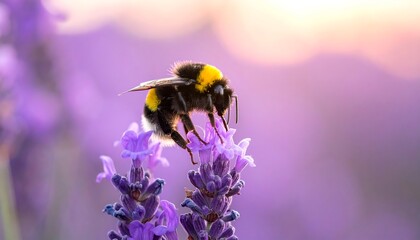 Close-up of bee on lavender flower
