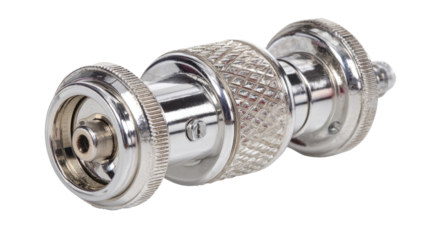 Chrome connector, studio shot, isolated, close-up, technology background