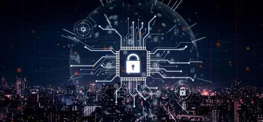 Cyber security system protecting digital infrastructure. Cyber security ensures data safety,...