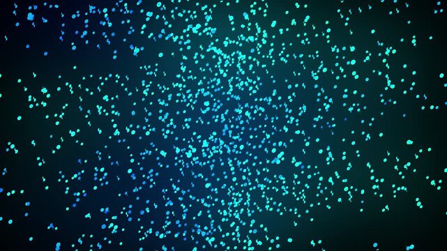 Futuristic Technology Particles Rotating background, Data and Network Concept, AI or Artificial Intelligence and Data Processing, High tech backdrop. Neon Glow, Cyber space and Cyber security loop, 4K