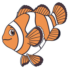 Cute clownfish cartoon illustration for kids
