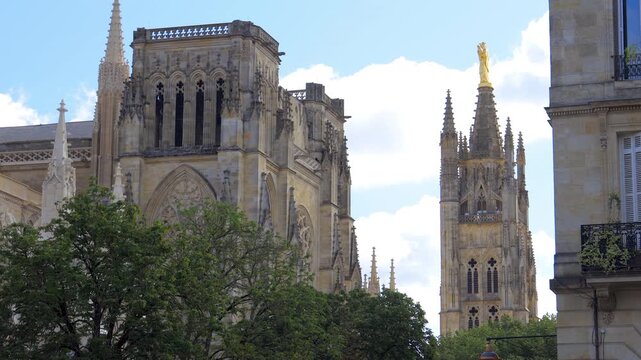 Saint-Andre Cathedral and Tour Pey Berland in Bordeaux, France