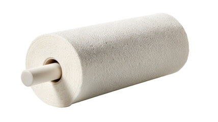 Obraz premium Rolled paper towels on a light-colored holder