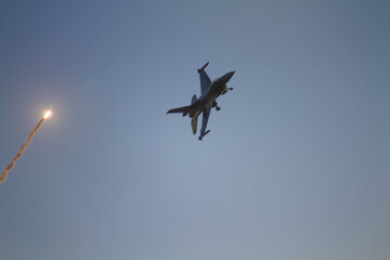 F-16 Fighting Falcon performs a solo flight maneuver