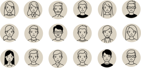 Avatars. Professional vector illustrations for social network user profiles, websites, and app design. Our diverse collection of stylized characters is perfect for creating engaging user experiences a