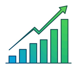 Growth Arrow Piercing Bar Chart - Minimalist Vector