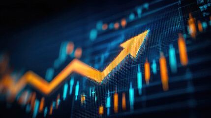 Digital graph showing upward trend financial growth stock market analysis data visualization investment strategy economic progress technology analytics business success market trends