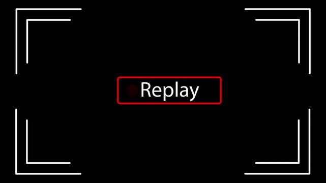 Replay frame animation with vintage video camera and camcorder recording interface, retro video editing template for overlays, perfect for VHS playback effects, film transitions