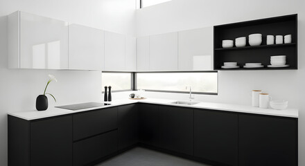 Sleek Modern Kitchen Design Showcasing Minimalist Aesthetics and Architectural Flair