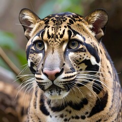 Fototapeta premium Close-up portrait of a clouded leopard