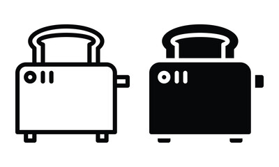 Toaster icon with outline and glyph style.