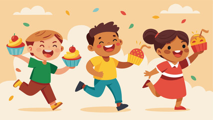 Children run around with joy their faces painted with vibrant colors and their hands filled with tasty treats from the local food stalls. Laughter and giggles fill the air as they