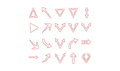 Diverse Arrow Icons Set, Hand-Drawn and Geometric Arrows Collection, Sketchy and Abstract Arrow Graphics,