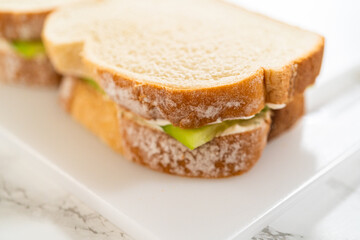 Mini Cucumber Sandwiches with Cream Cheese Spread