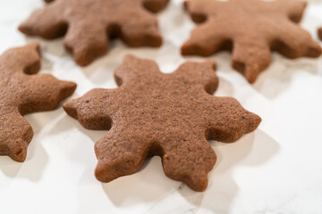 Chocolate Ginger Sugar Cookies in Snowflake Shapes A Festive Treat