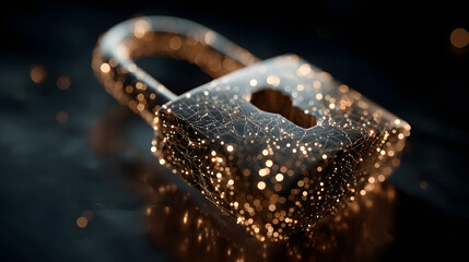 Cyber security network and data protection technolog on interface Ai security lock chain Digital padlockOnline internet authorizedaccess against cyber attac Business data privacy : Gnerative AI