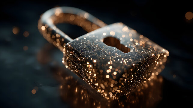 Cyber security network and data protection technolog on interface Ai security lock chain Digital padlockOnline internet authorizedaccess against cyber attac Business data privacy : Gnerative AI - Powered by Adobe