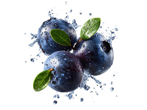 Blueberry flying Splash - Powered by Adobe