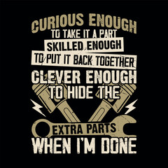 Mechanic Toolbox Vintage Funny Mechanic  T-shirt Design