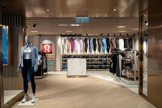 Lululemon's apparel displayed inside the store