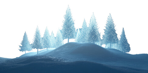 PNG A winter celebration forest scene snow glowing night.