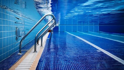 Fototapeta premium pool with a long blue swimming board in it