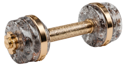 Luxury dumbbell isolated on transparent background