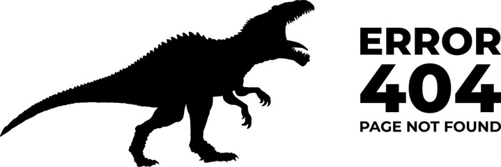 404 error page not found System updates, uploading, operation, computing,installation programs. system maintenance Giganotosaurus illustration