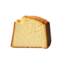 Slice of Moist Vanilla Cake with Golden Crust