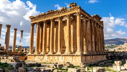 Obraz premium Ancient temple ruins under a sunny sky