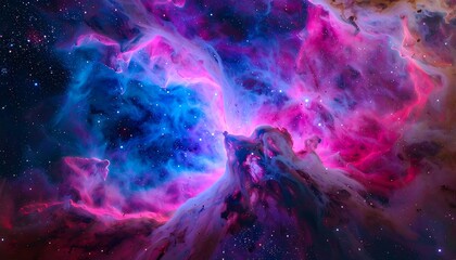 Celestial tapestry of galactic nebula, a cosmic symphony of colors and light