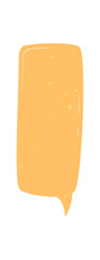 Hand drawn grunge speech bubble with organic rectangle shape and subtle texture, soft orange abstract message banner. Modern chat element, ideal for creative communication or conversation concept.