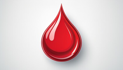 isolated white background red drop symbol representing blood or liquid