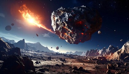 Fiery asteroid impact on alien planet