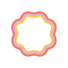 Groovy retro wavy border outline shape with soft swirl and funky frame design. Abstract y2k style with graphic line form as background and decorative shape for creative vintage concepts.