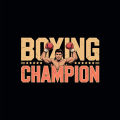 Boxing Winner T-Shirt Design &ndash; Strength and Victory Vector Artwork