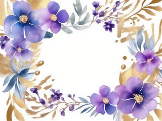 Floral watercolor frame