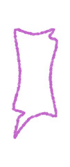 Wavy chalk outline of speech balloon symbol in violet. Rough chat box and round bubble element for message or quote text. Hand drawn concept with unique style, for conversation or dialog.