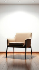 Blank mock up chair in room white background Modern Style 3D rendering vertical