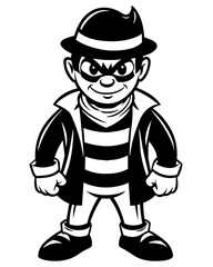 Cartoon character robber vectors