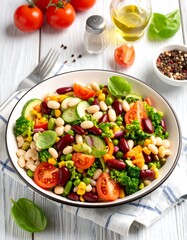 Colorful mixed vegetable salad
